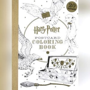 NEW HARRY POTTER POSTCARD COLLERING BOOK WITH 20 POST CARDS LIBRARY BOUND!